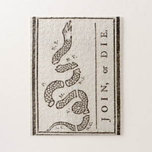 Join oder Die Benjamin Franklin Politischer Carto