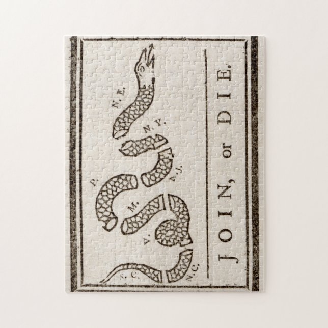  Join oder Die Benjamin Franklin Politischer Carto (Vertikal)