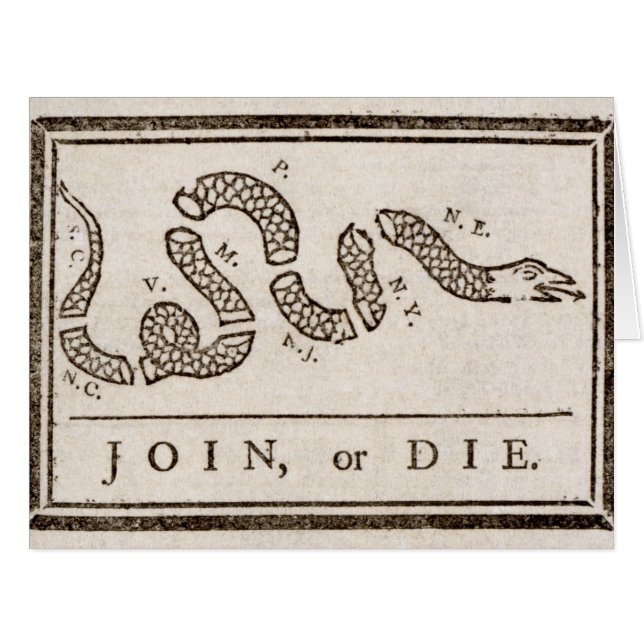 Join oder Die Rattlesnake: Cartoon Benjamin Frankl (Vorderseite (Horizontal))