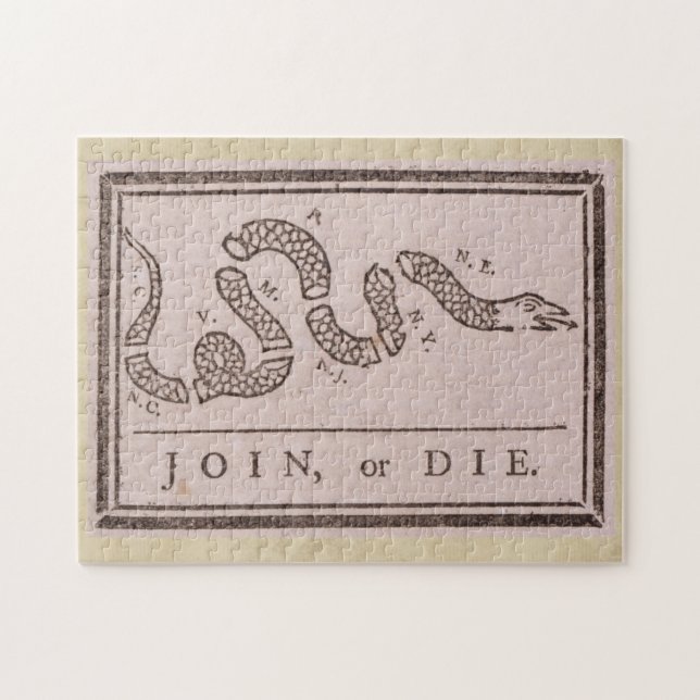 Join or Die by Benjamin Franklin (Horizontal)