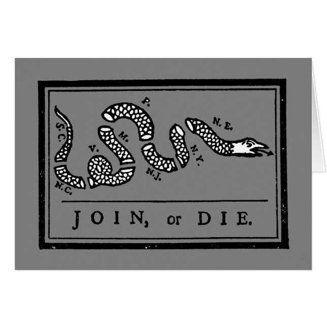 Join Or Die Cartoon, 1754 (Vorderseite (Horizontal))