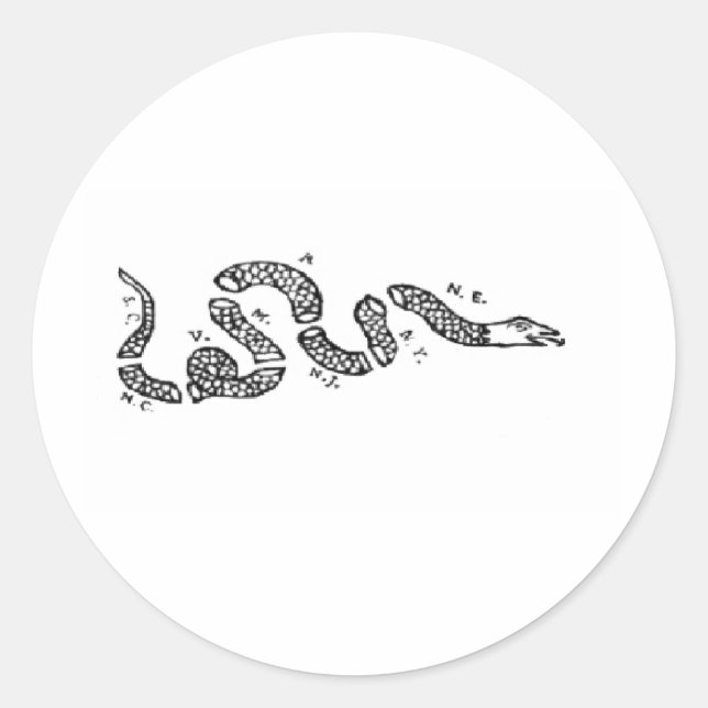 Join or Die Snake Runder Aufkleber (Vorderseite)