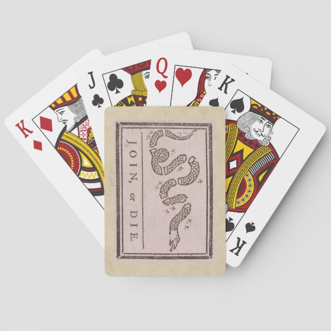 Join or Die von Benjamin Franklin Spielkarten (Rückseite)