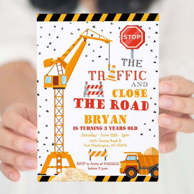 Join the Crew Boy Construction Birthday Invitation (Créateur téléchargé)