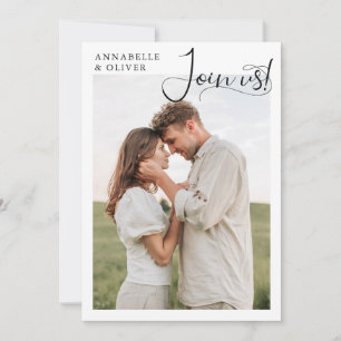 Join Us Elegantes Foto Hochzeit Einladung