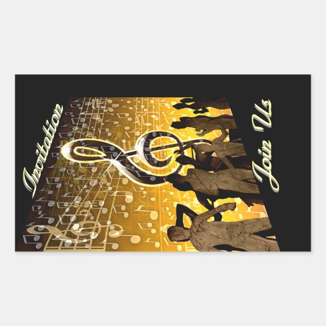 Join Us-You re Invited_ Rechteckiger Aufkleber (Vorderseite)