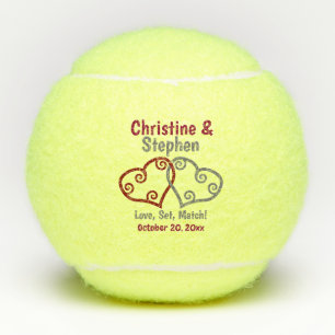 Joined Hearts Wedding Tennis Gefallen Tennisbälle