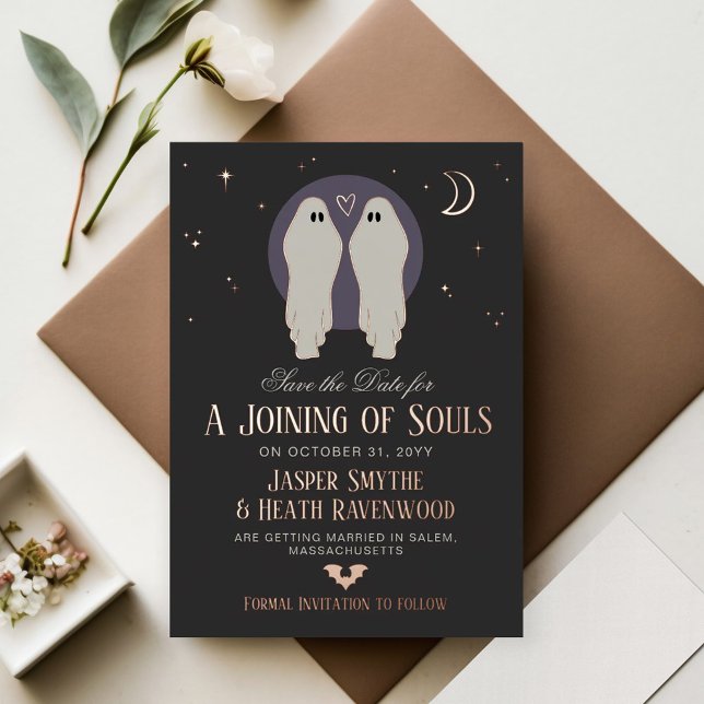 Joining of Souls Halloween Gay Save the Date Folieneinladung (Von Creator hochgeladen)