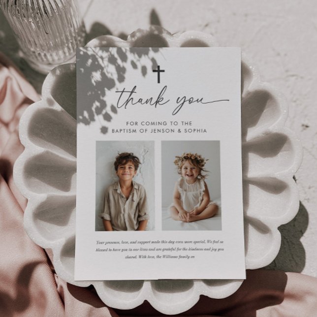Joint Baptisse 2 Foto Begrüßungszeichen Dankeskarte (Von Creator hochgeladen)