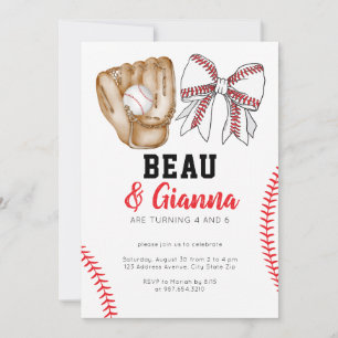 Joint Combined Birthday Party Invitation Boy Girl Einladung