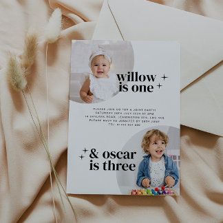 Joint Girl Boy Geburtstagseinladung mit Arches Einladung