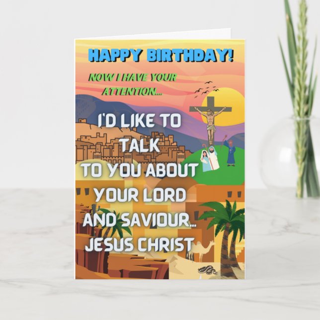 Joke carte d'anniversaire pour lui (jésus) (Devant)