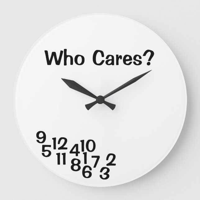 Joke Clocks Jumbled Numbers Große Wanduhr (Vorderseite)