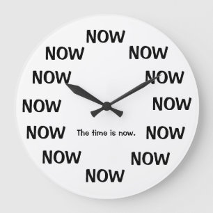 Joke Clocks The Time Is Now Joke Clock Große Wanduhr