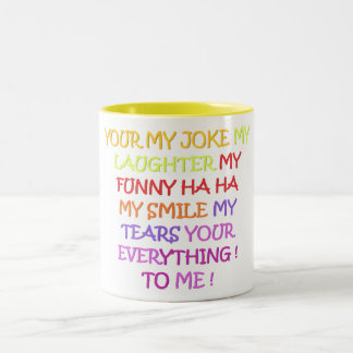 Joke laghter lustige niedliche Süßwortgedichte Zweifarbige Tasse
