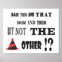 JOKE POSTER TYOE ROT UND SCHWARZ MIT WORTEN