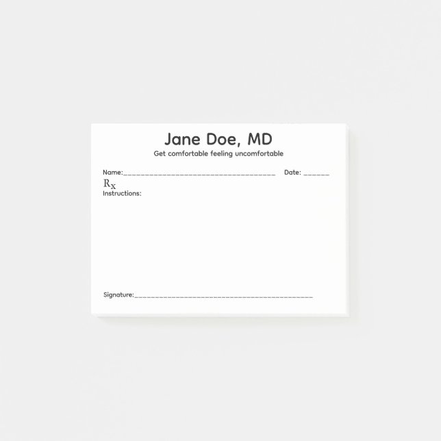 Joke prescription pad post-it notes (Devant)