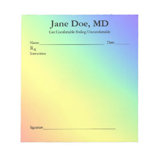 Joke prescription rainbow pad  - 5.5" x 6" Notepad Notizblock