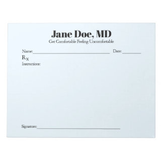 Joke-Rezept-Pad - 8.5" x 11" Notepad Blau Notizblock