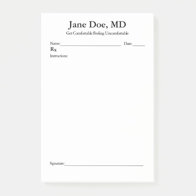 Joke-Verschreibung - 4" x 6" Post Notizen (Vorderseite)