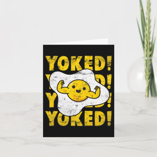 Joked Bodybuilding Ei Yolk Bulking Men Funny Gym Karte (Vorderseite)