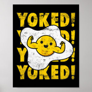 Joked Bodybuilding Ei Yolk Bulking Men Funny Gym Poster