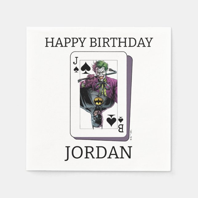 Joker and Batman Spade Playing Card Illustration Serviette (Vorderseite)