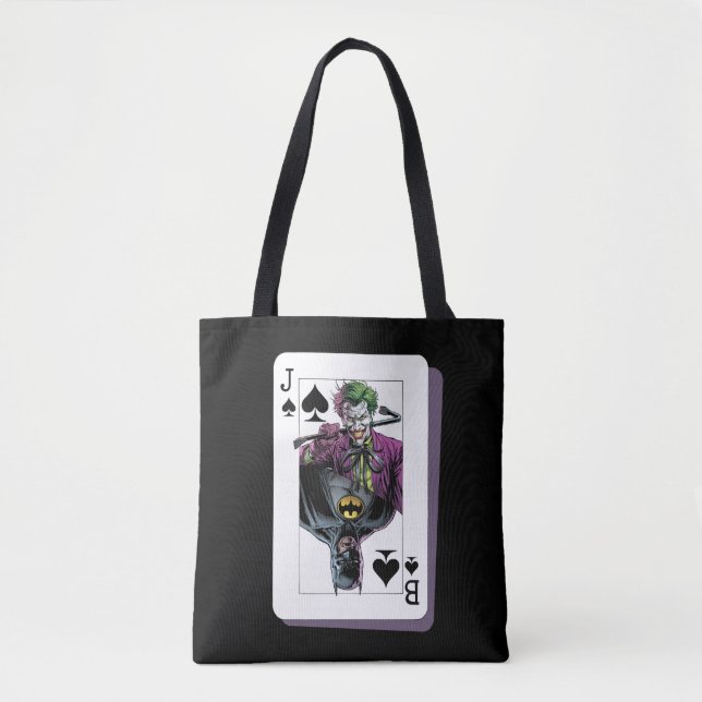 Joker and Batman Spade Playing Card Illustration Tasche (Vorderseite)