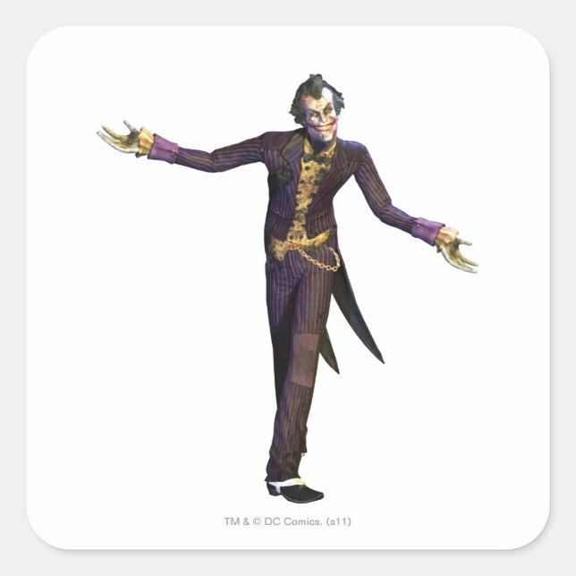 Joker Arms Out Quadratischer Aufkleber (Vorderseite)