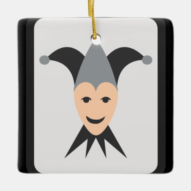 Joker Card Emoji Keramikornament (Vorderseite)