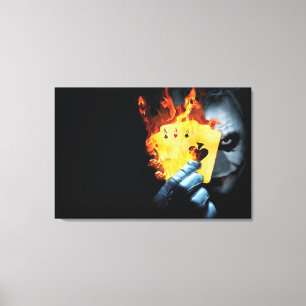 Joker Cartoon Premium umwickelte Leinwand (Glanz)