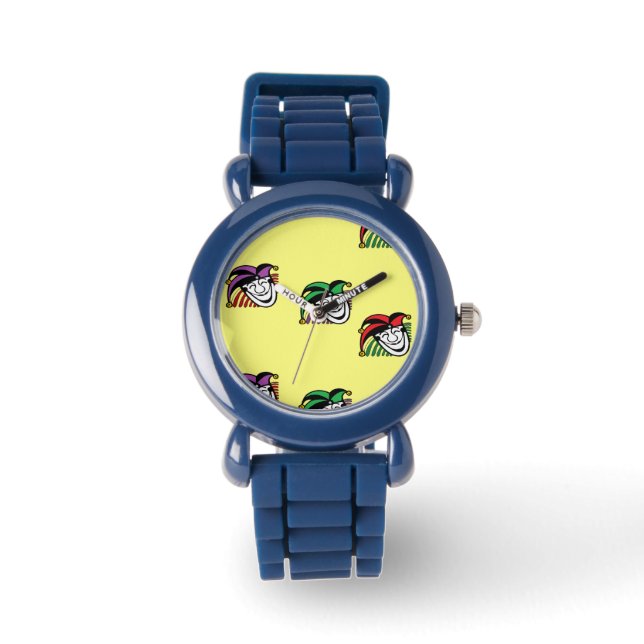 Joker farbige Hüte gelb Armbanduhr (Vorderseite)