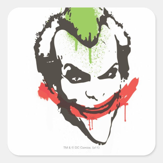 Joker Graffiti Quadratischer Aufkleber (Vorderseite)
