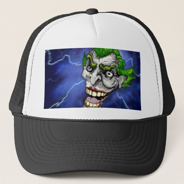 Joker Jester in einem Blitzgesturm von Doug LaRue Truckerkappe (Vorderseite)