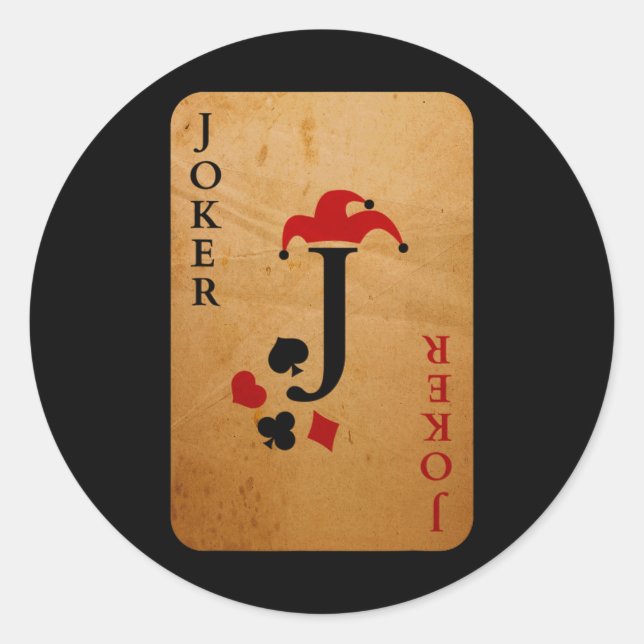 Joker-Kartenkostüm Halloween-Kartendecke Runder Aufkleber (Vorderseite)