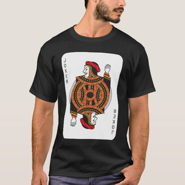 Joker Kartenspiel Halloween-Kostüm T-Shirt (Vorderseite)