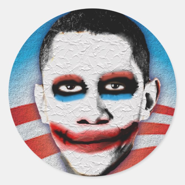 Joker Obama Runder Aufkleber (Vorderseite)