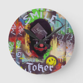 Joker Pop Art Spezialität Runde Wanduhr