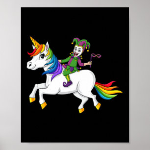 Joker Rafting Unicorn Mardi Gras Unterwegs in der Poster