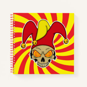 Joker Rot Gelb Wirbel Augen Screwball Grafiken Notizbuch