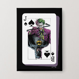 Joker und Batman Pik Spielkarte Illustration Button