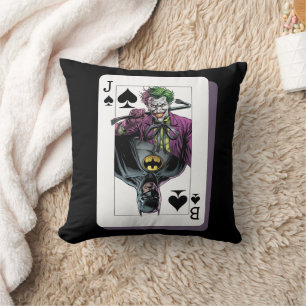Joker und Batman Pik Spielkarte Illustration Kissen
