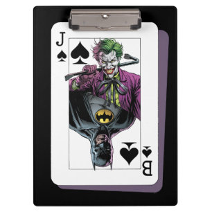 Joker und Batman Pik Spielkarte Illustration Klemmbrett