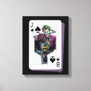Joker und Batman Pik Spielkarte Illustration Leinwanddruck