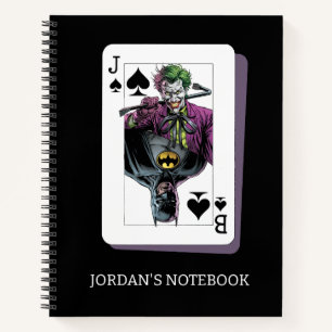 Joker und Batman Pik Spielkarte Illustration Notizbuch