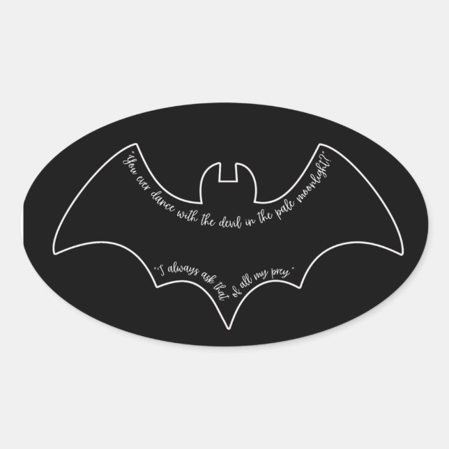 Joker Zitat von Batman (1989) Ovaler Aufkleber (Vorderseite)