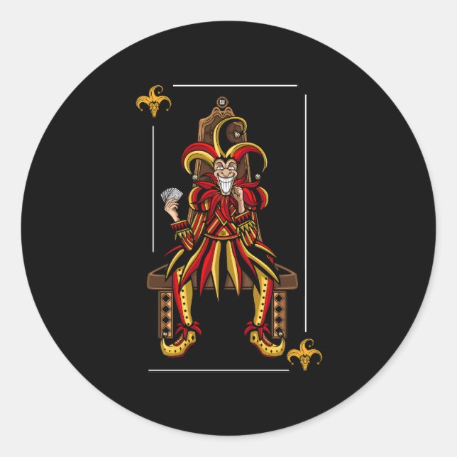 Jokers Wild Runder Aufkleber (Vorderseite)