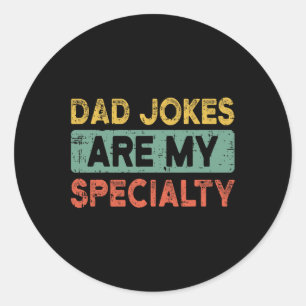Jokes Fathers Day Retro Funny Papa Grotto Runder Aufkleber
