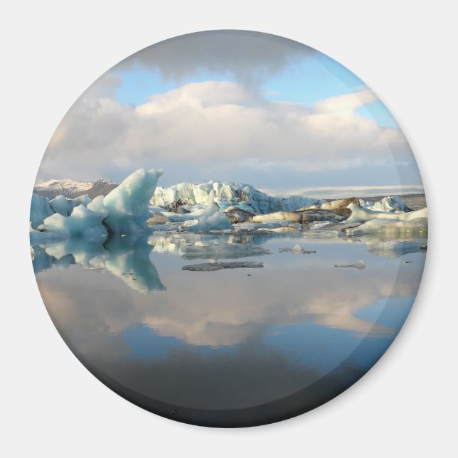 Jokulsarlon-Eisberg-Bodenreflektionsmagnet Magnet (Vorne)