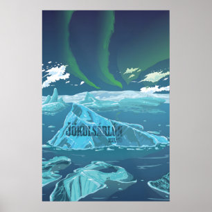 Jokulsarlon Eisberg-Lagune Reiseplakat Poster